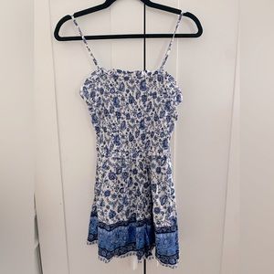 Jessica Simpson Size S Blue & White Provençal Pattern Romper w/Removable Straps